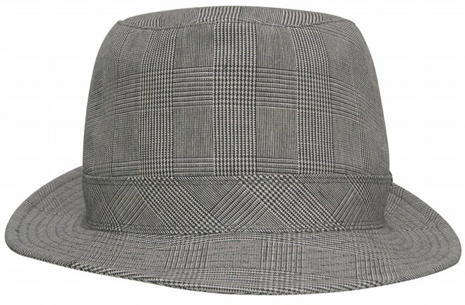 綿麻チェックの帽子の製作例３