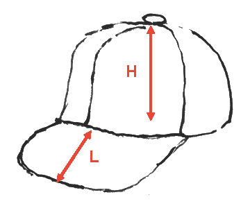 B519型 ［深い］ベースボールキャップ 形状イメージ